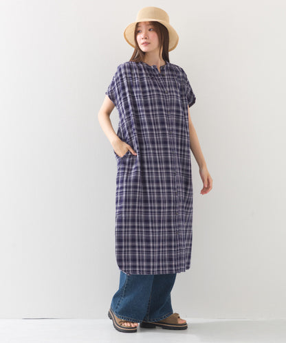 【OMNES】ダブルガーゼフレンチスリーブロングシャツ【1524-4201】