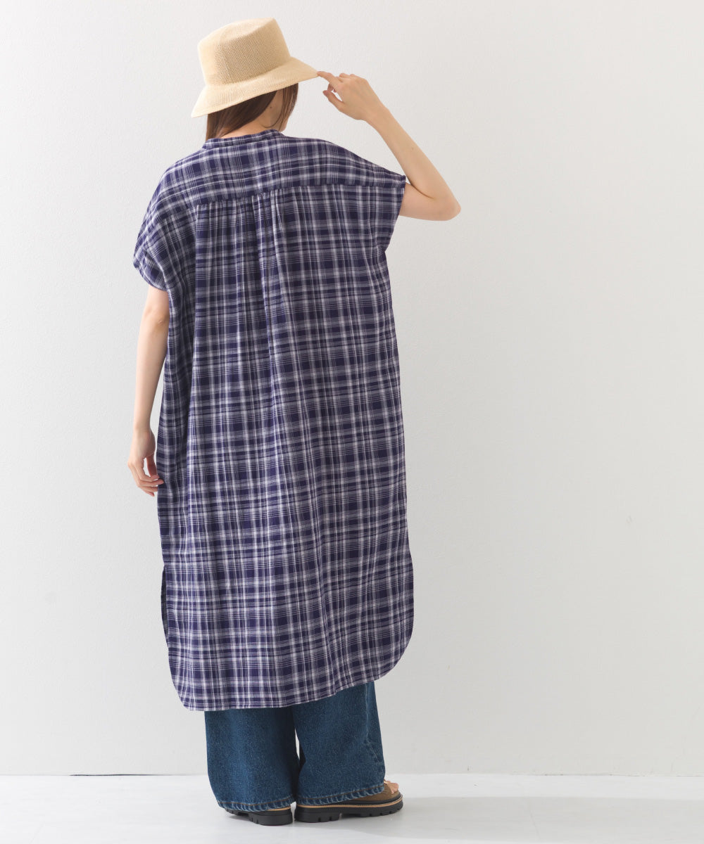 【OMNES】ダブルガーゼフレンチスリーブロングシャツ【1524-4201】