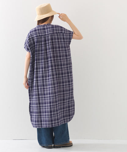 【OMNES】ダブルガーゼフレンチスリーブロングシャツ【1524-4201】