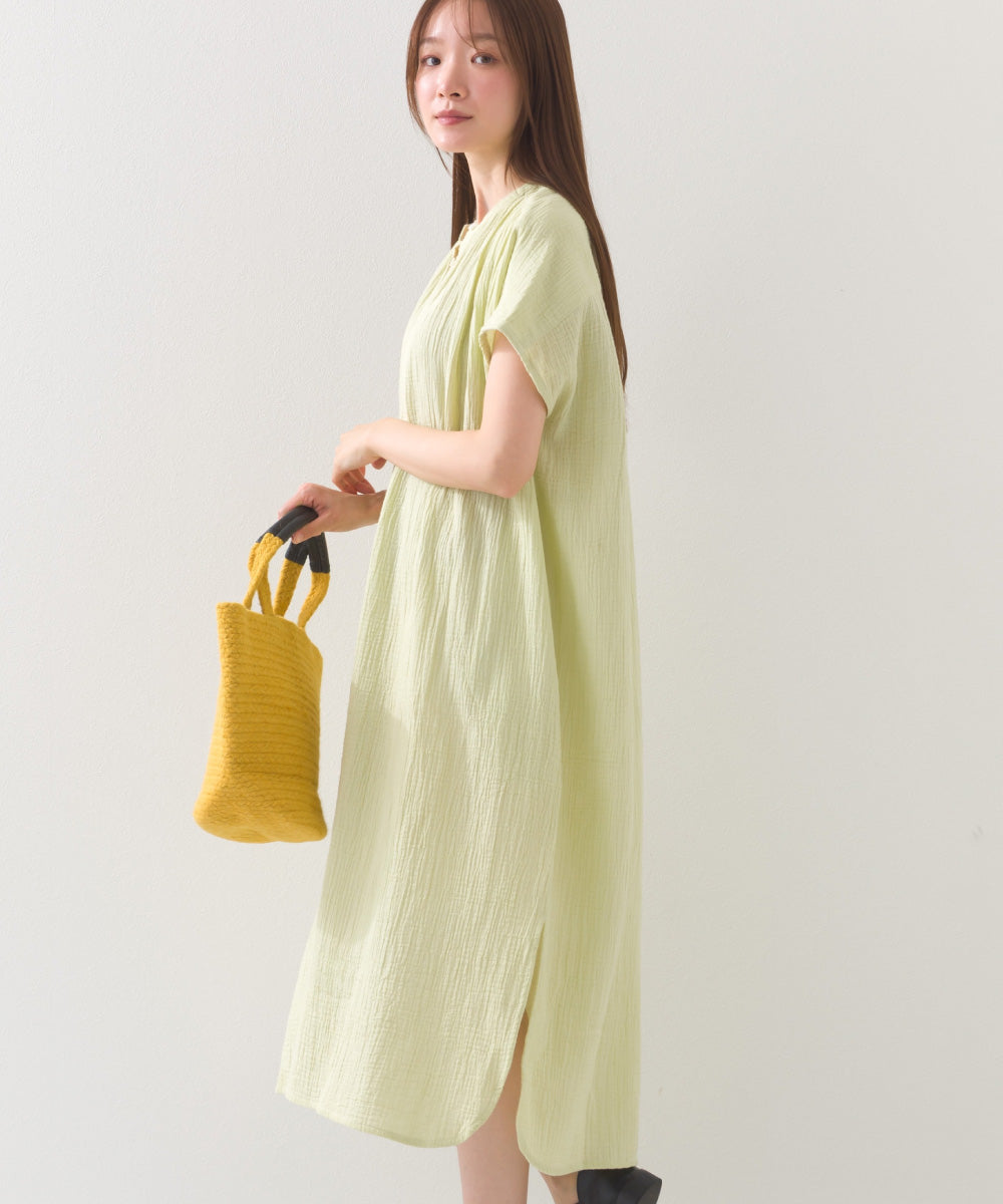【OMNES】ダブルガーゼフレンチスリーブロングシャツ【1524-4201】
