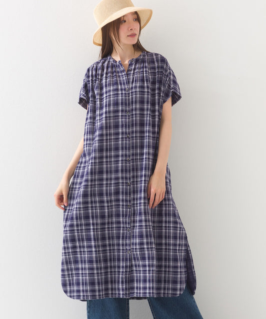 【OMNES】ダブルガーゼフレンチスリーブロングシャツ【1524-4201】