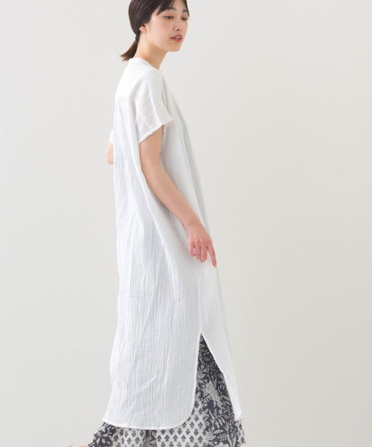 【OMNES】ダブルガーゼフレンチスリーブロングシャツ【1524-4201】