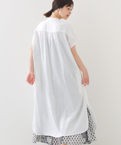 【OMNES】ダブルガーゼフレンチスリーブロングシャツ【1524-4201】