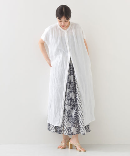 【OMNES】ダブルガーゼフレンチスリーブロングシャツ【1524-4201】