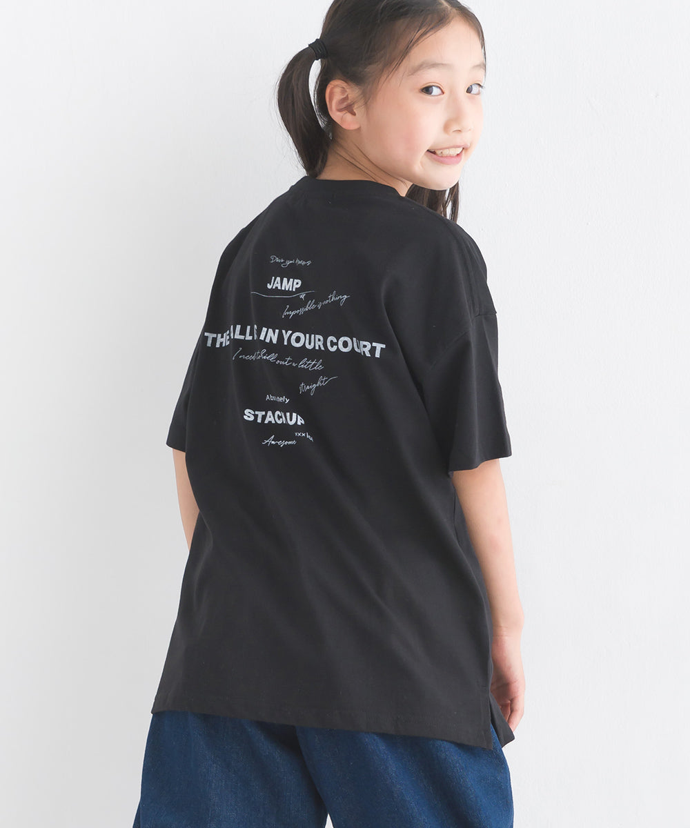 【hbD】【OMNES】キッズ バイオポリウォッシュプリント半袖Tシャツ【1524-5514】