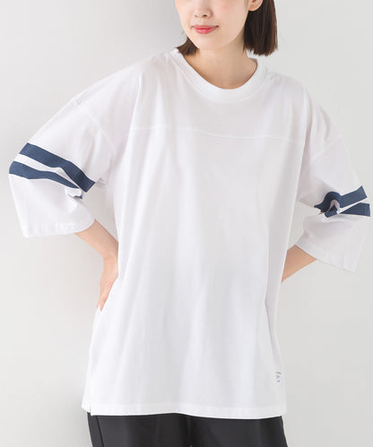 【hbD】【OMNES】ユニセックス バイオポリウォッシュ6分袖フットボールTシャツ【1524-5516】