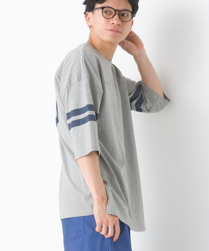 【hbD】【OMNES】ユニセックス バイオポリウォッシュ6分袖フットボールTシャツ【1524-5516】