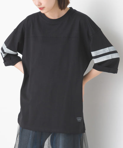 【hbD】【OMNES】ユニセックス バイオポリウォッシュ6分袖フットボールTシャツ【1524-5516】