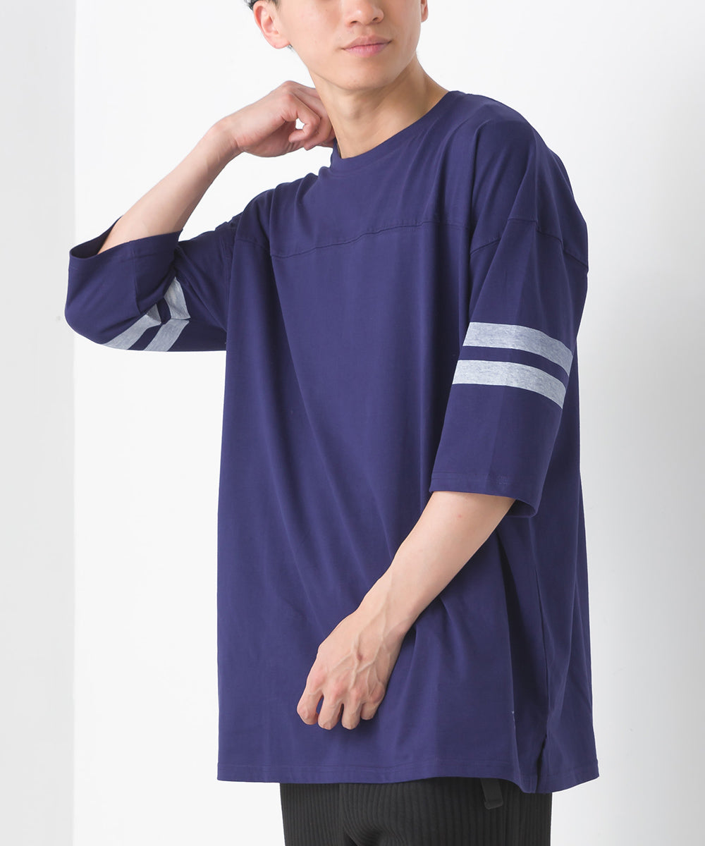 【hbD】【OMNES】ユニセックス バイオポリウォッシュ6分袖フットボールTシャツ【1524-5516】