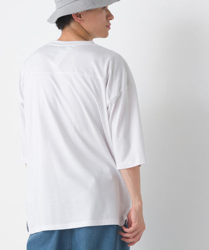 【hbD】【OMNES】ユニセックス バイオポリウォッシュ6分袖フットボールTシャツ【1524-5516】