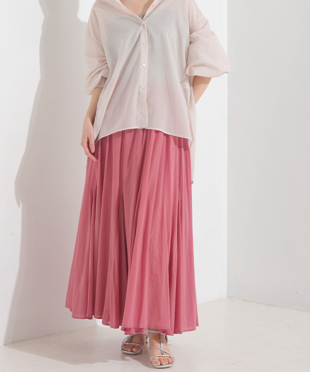 OMNES】コットンボイルフレアロングスカート【1524-8059】