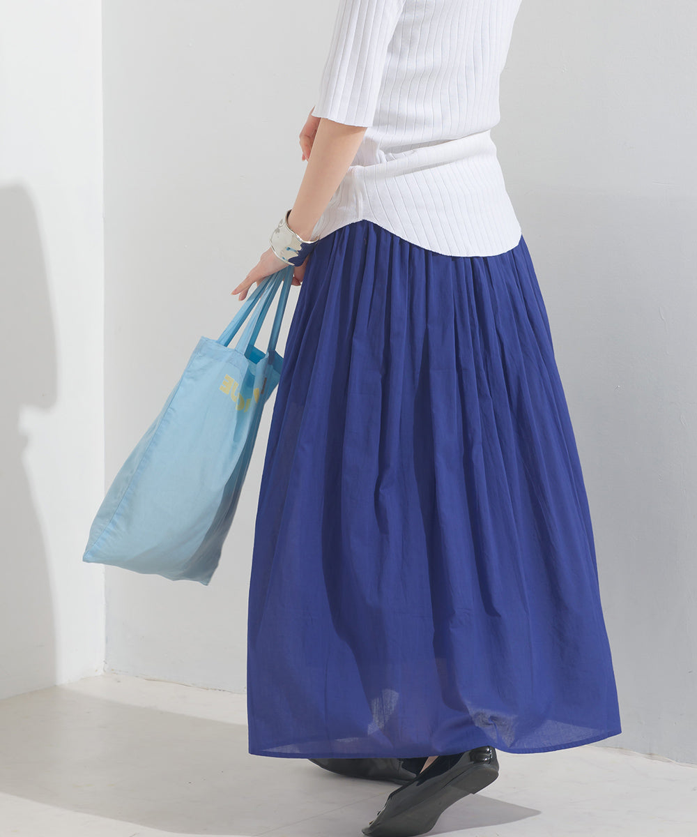 【OMNES】コットンボイル総柄ギャザースカート【1524-8060】