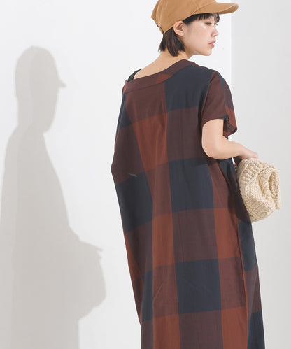 【OMNES】コットンスラブチェック柄ワンピース【1524-9116】