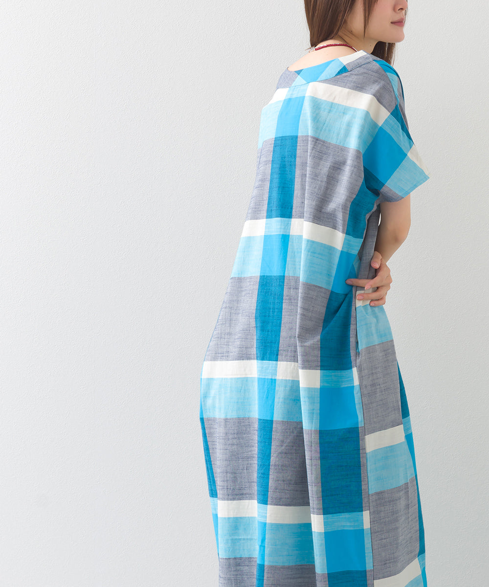 【OMNES】コットンスラブチェック柄ワンピース【1524-9116】