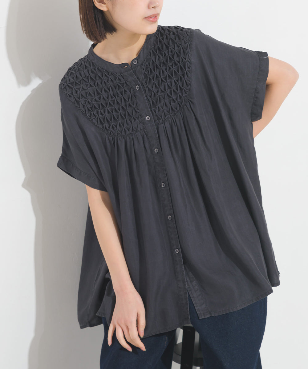 【OMNES】テンセルデニムハンドタック切り替えシャツ【1525-4230】