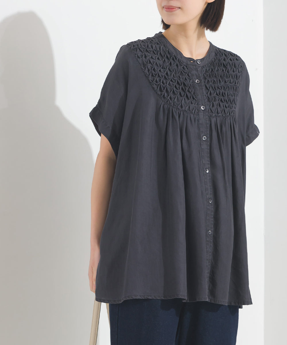 【OMNES】テンセルデニムハンドタック切り替えシャツ【1525-4230】