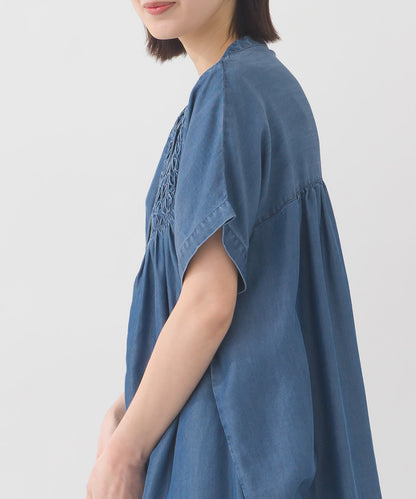 【OMNES】テンセルデニムハンドタック切り替えシャツ【1525-4230】