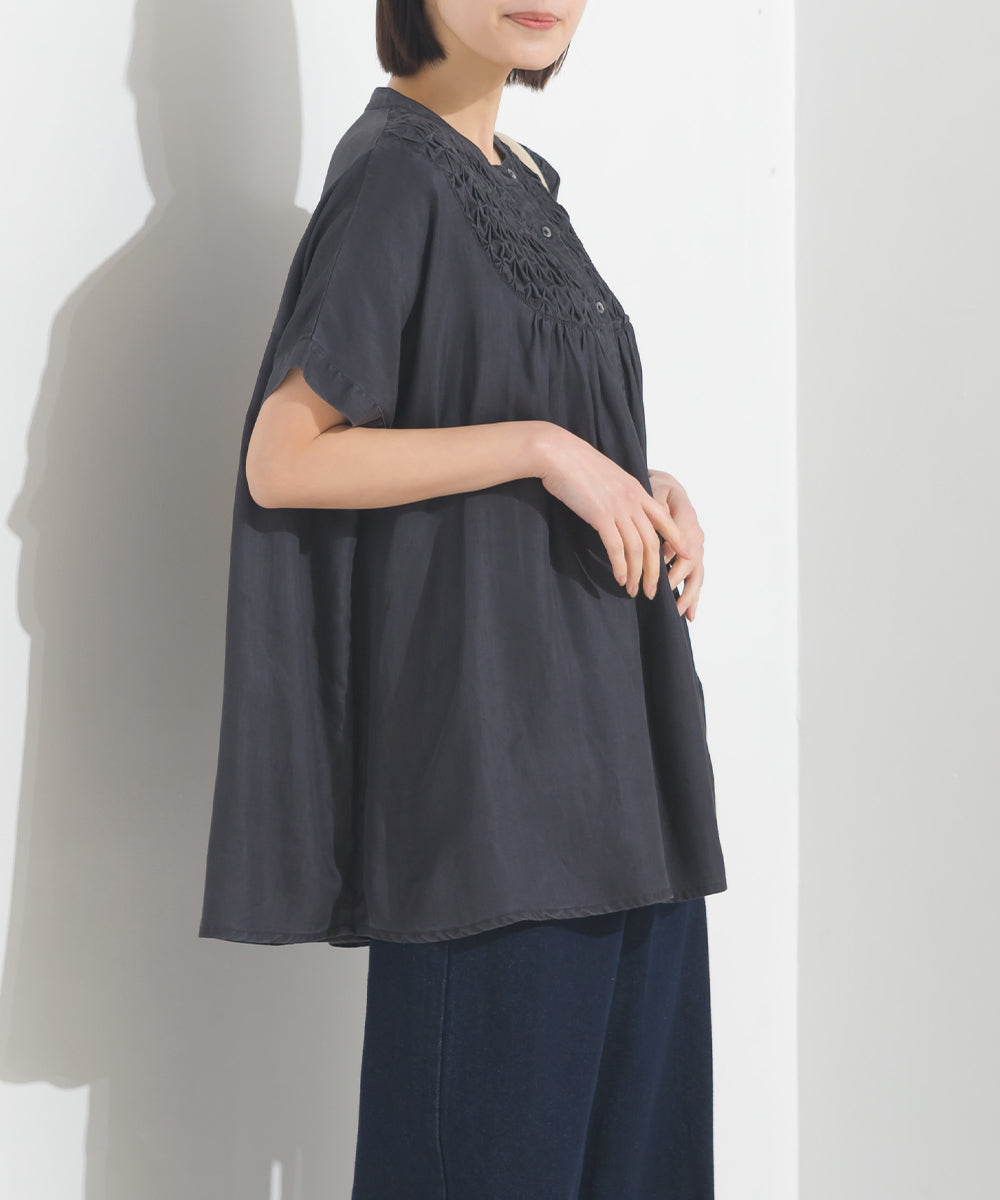 【OMNES】テンセルデニムハンドタック切り替えシャツ【1525-4230】