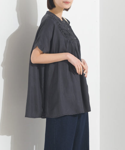 【OMNES】テンセルデニムハンドタック切り替えシャツ【1525-4230】