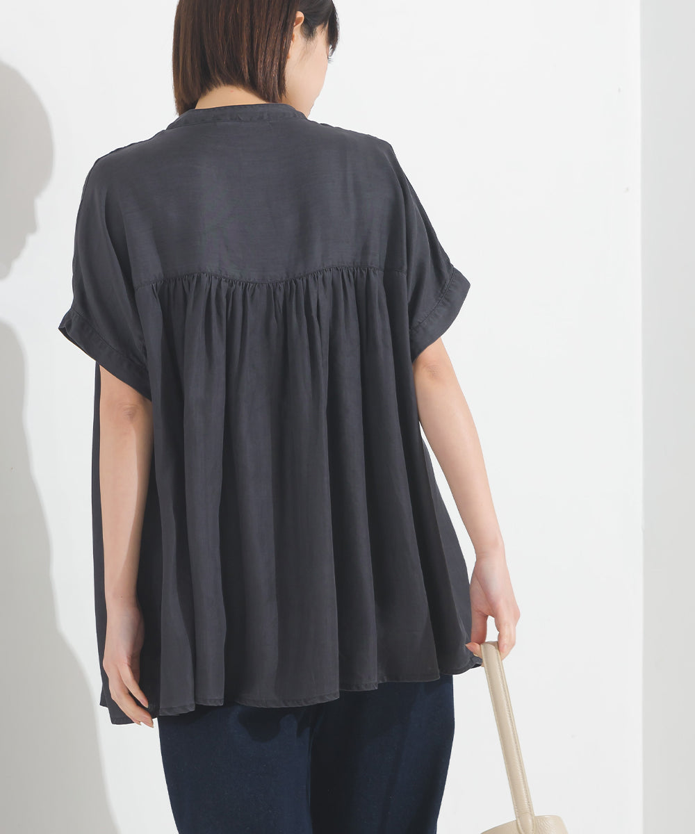 【OMNES】テンセルデニムハンドタック切り替えシャツ【1525-4230】