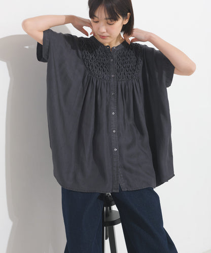 【OMNES】テンセルデニムハンドタック切り替えシャツ【1525-4230】