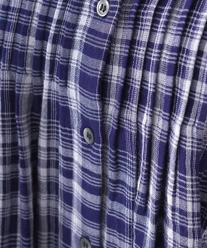 【OMNES】ダブルガーゼピンタックフレンチスリーブシャツ【1525-4236】