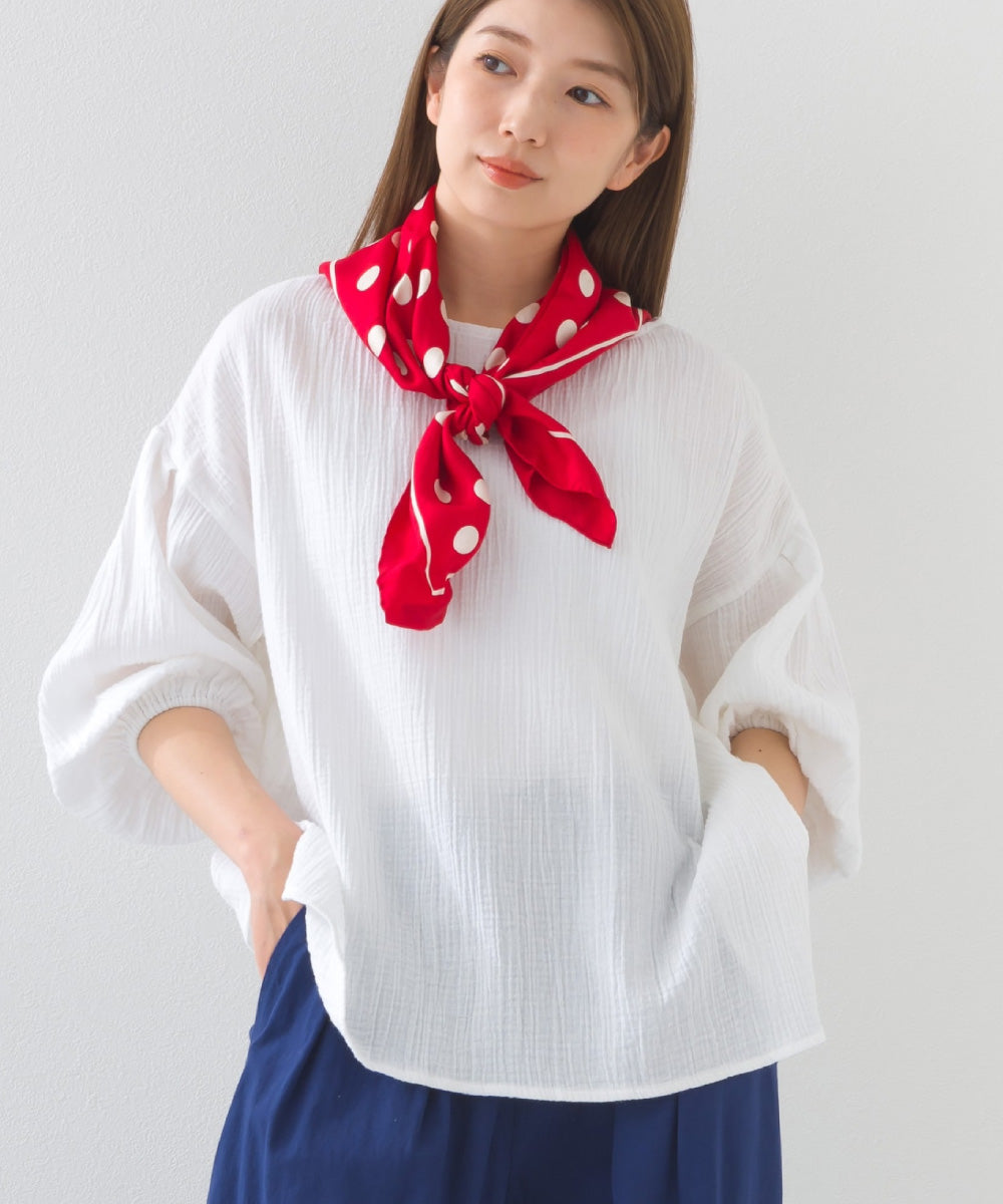 【OMNES】ダブルガーゼボリューム袖プルオーバー【1525-4237】