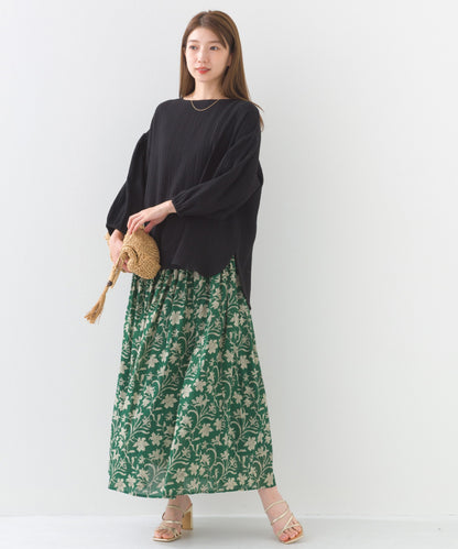 【OMNES】ダブルガーゼボリューム袖プルオーバー【1525-4237】