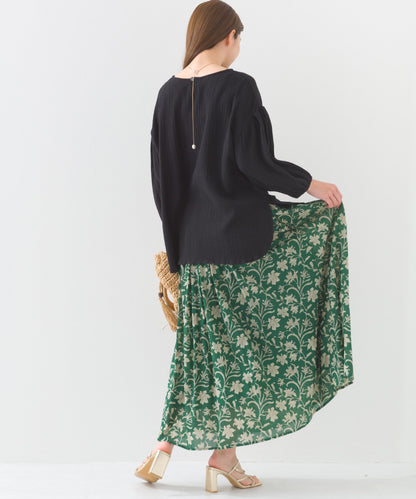 【OMNES】ダブルガーゼボリューム袖プルオーバー【1525-4237】