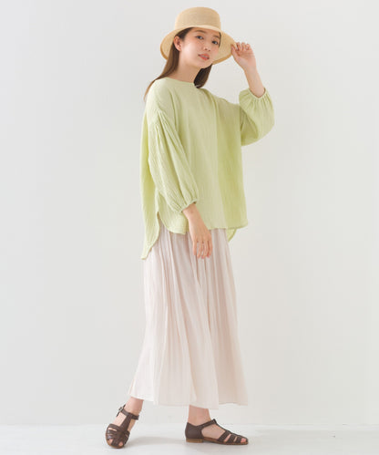 【OMNES】ダブルガーゼボリューム袖プルオーバー【1525-4237】