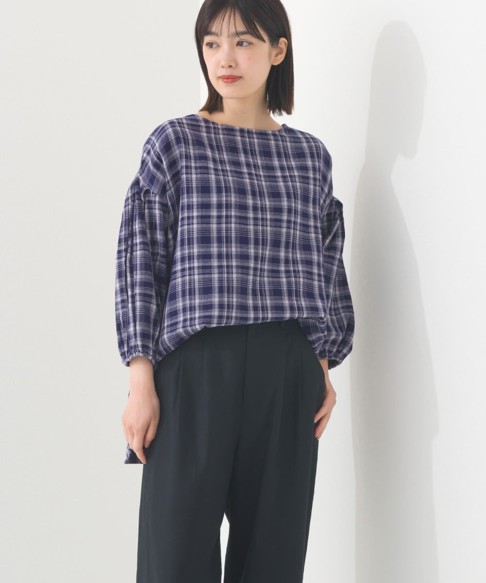 【OMNES】ダブルガーゼボリューム袖プルオーバー【1525-4237】