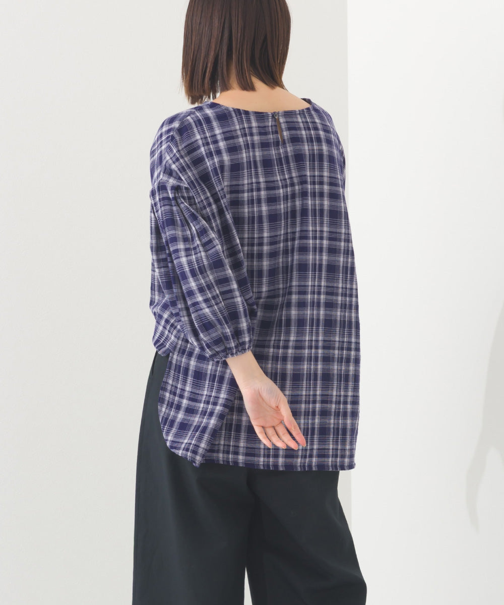 【OMNES】ダブルガーゼボリューム袖プルオーバー【1525-4237】