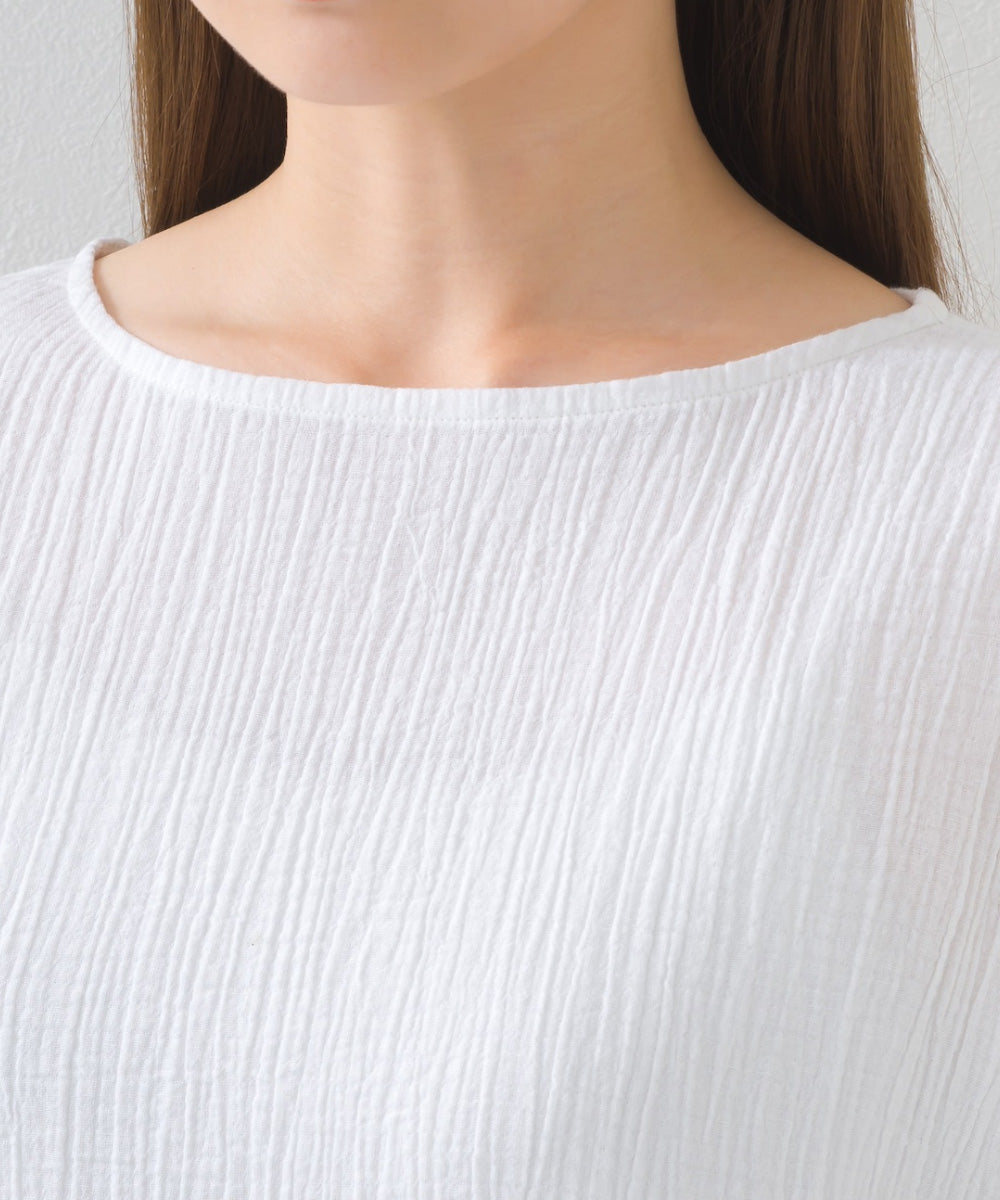 【OMNES】ダブルガーゼボリューム袖プルオーバー【1525-4237】