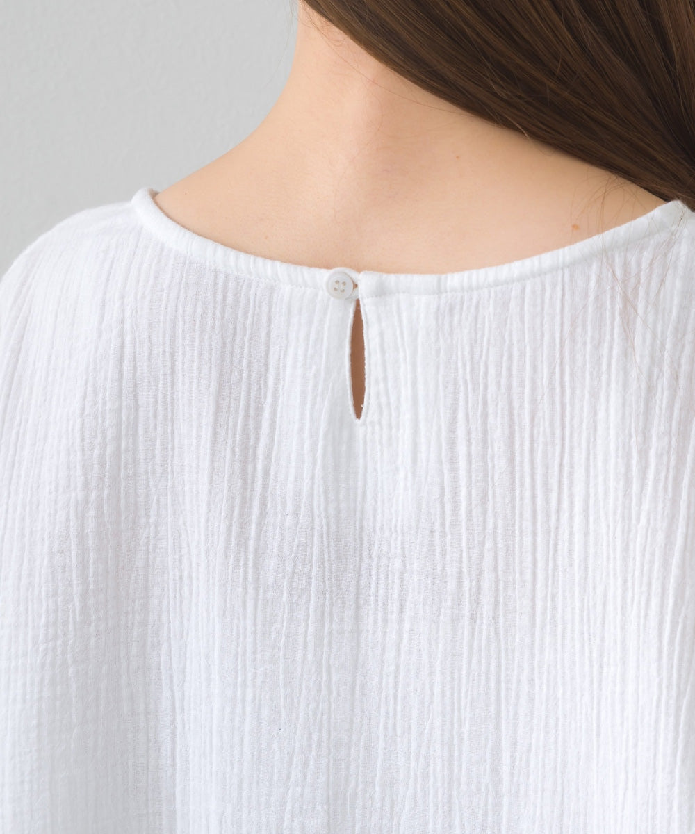 【OMNES】ダブルガーゼボリューム袖プルオーバー【1525-4237】