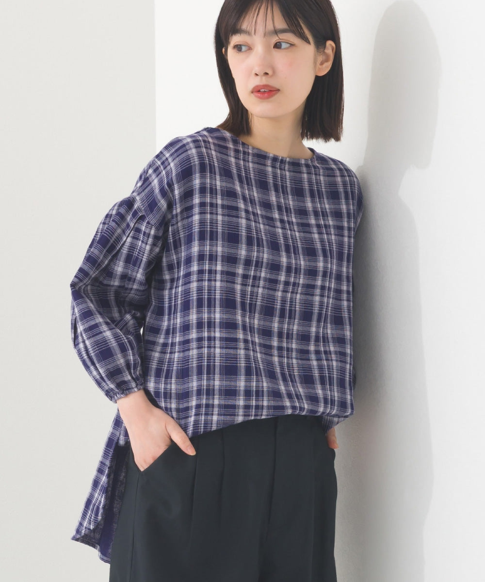 【OMNES】ダブルガーゼボリューム袖プルオーバー【1525-4237】