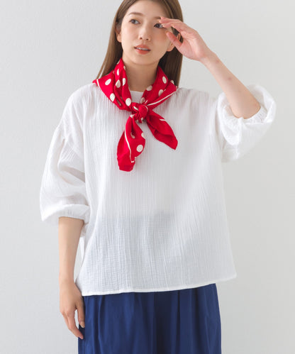 【OMNES】ダブルガーゼボリューム袖プルオーバー【1525-4237】