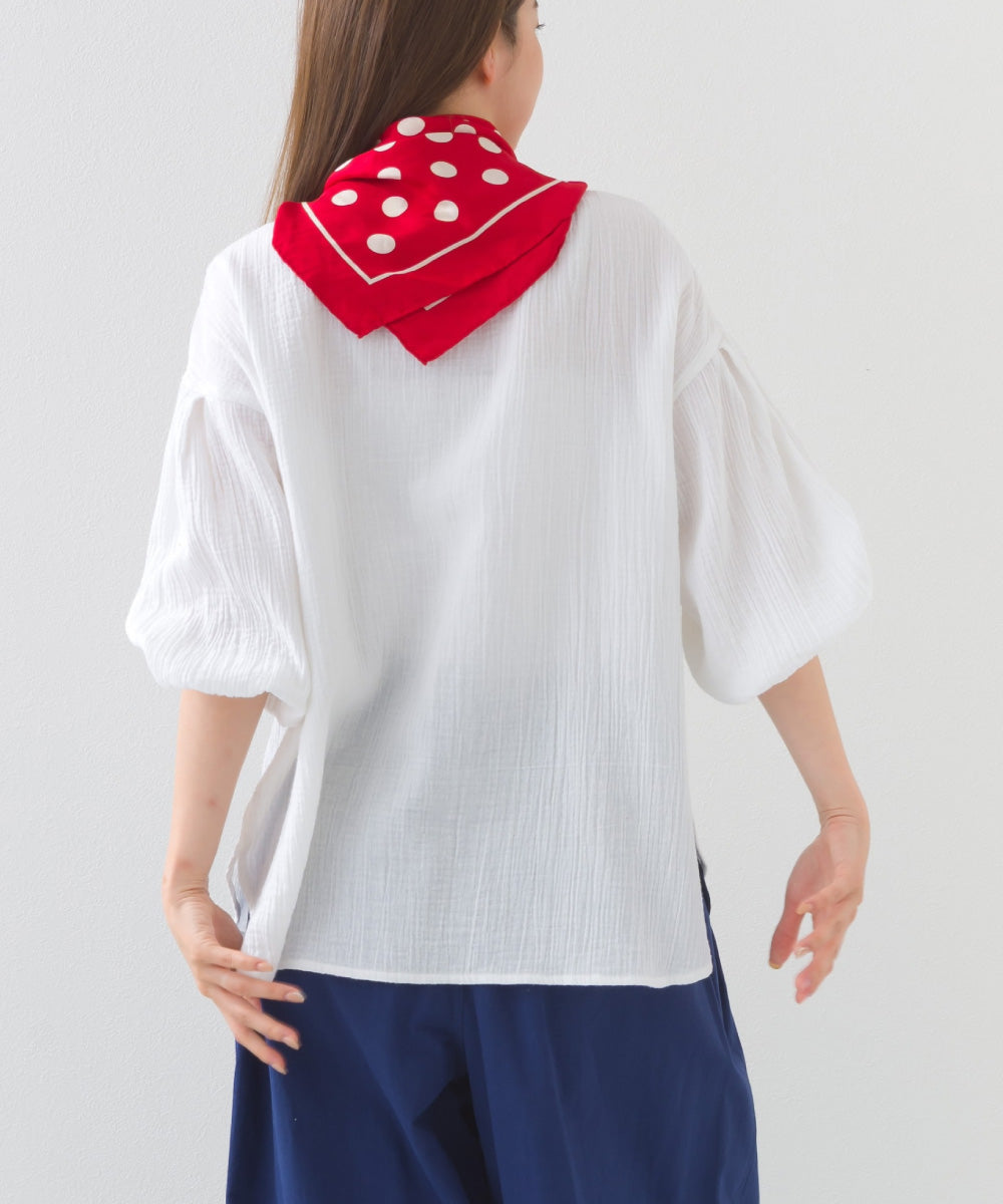 【OMNES】ダブルガーゼボリューム袖プルオーバー【1525-4237】