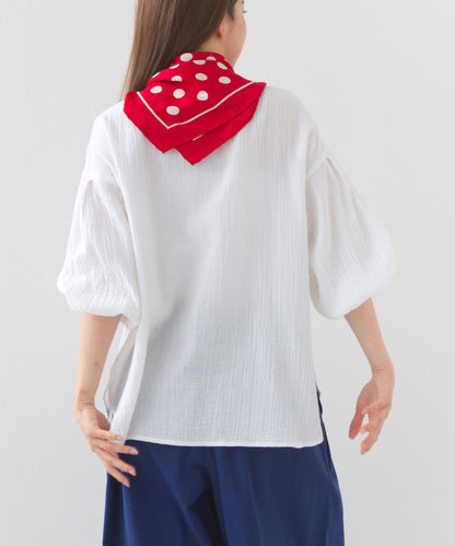 【OMNES】ダブルガーゼボリューム袖プルオーバー【1525-4237】