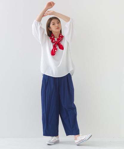 【OMNES】ダブルガーゼボリューム袖プルオーバー【1525-4237】