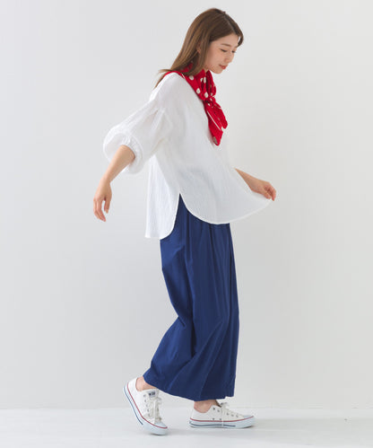 【OMNES】ダブルガーゼボリューム袖プルオーバー【1525-4237】