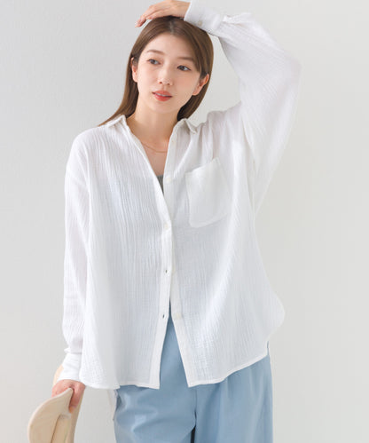 【OMNES】ダブルガーゼレギュラーシャツ【1525-4241】