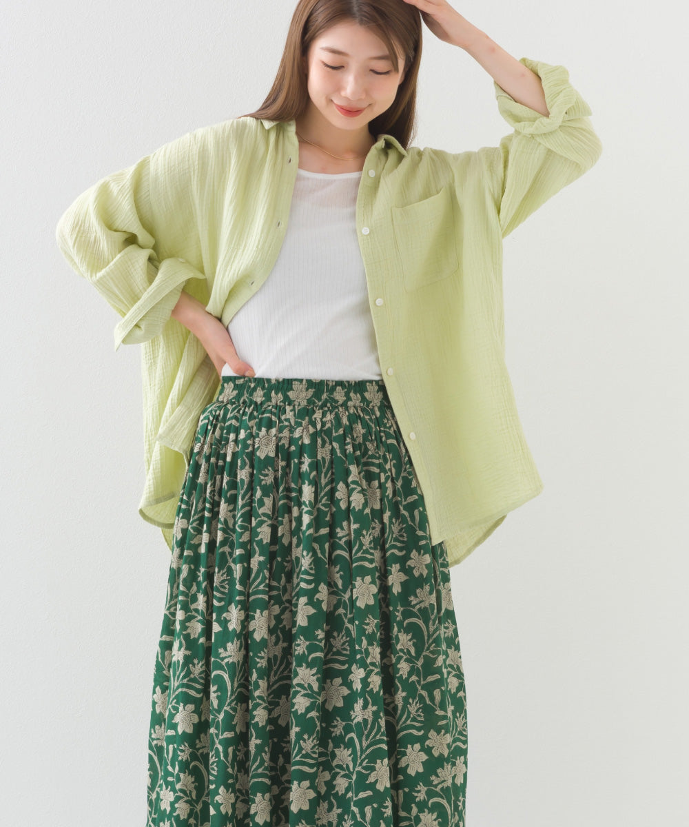 【OMNES】ダブルガーゼレギュラーシャツ【1525-4241】