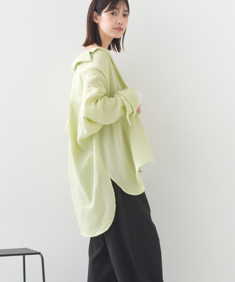 【OMNES】ダブルガーゼレギュラーシャツ【1525-4241】