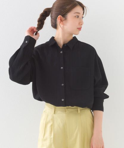 【OMNES】ダブルガーゼレギュラーシャツ【1525-4241】