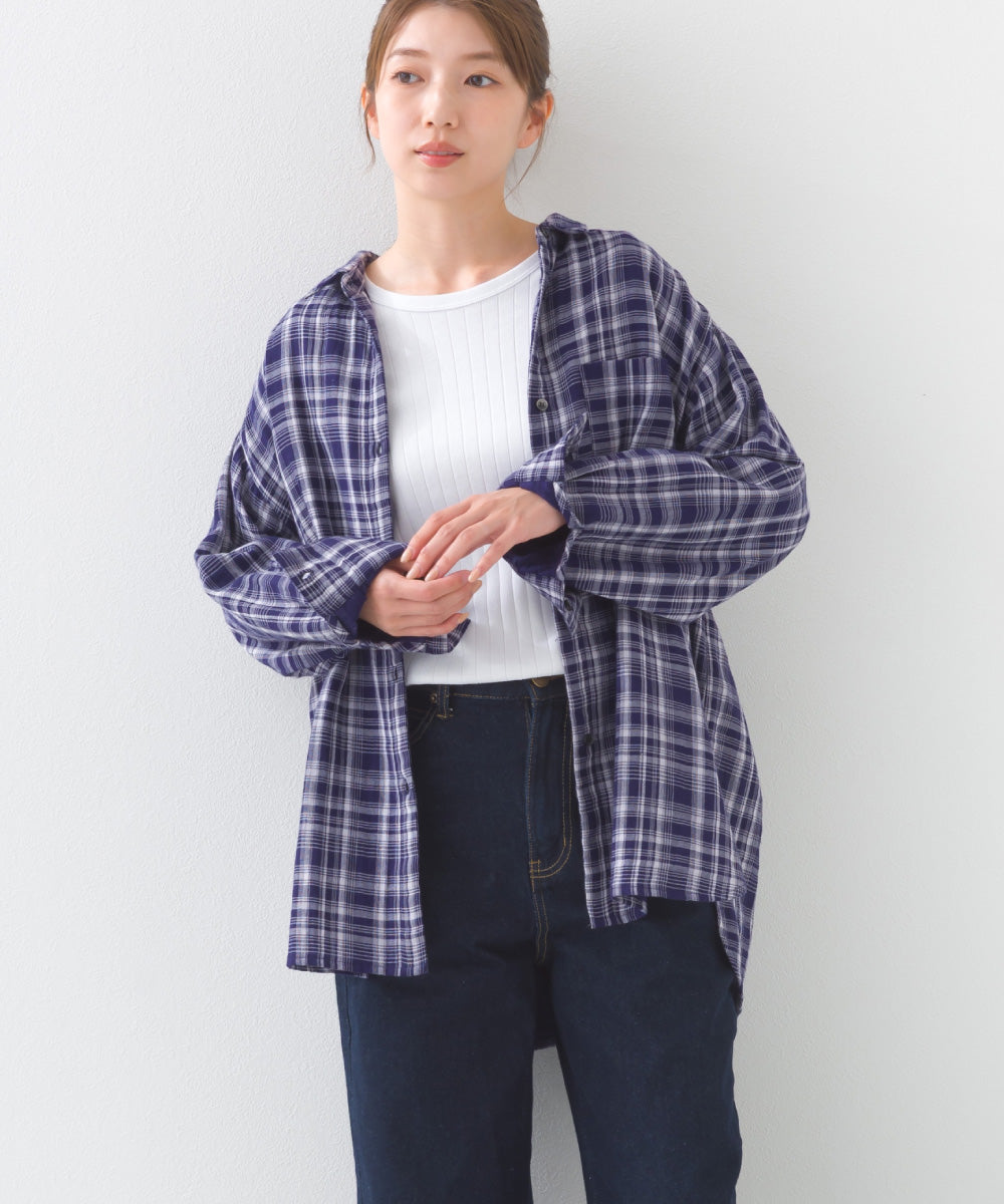 【OMNES】ダブルガーゼレギュラーシャツ【1525-4241】