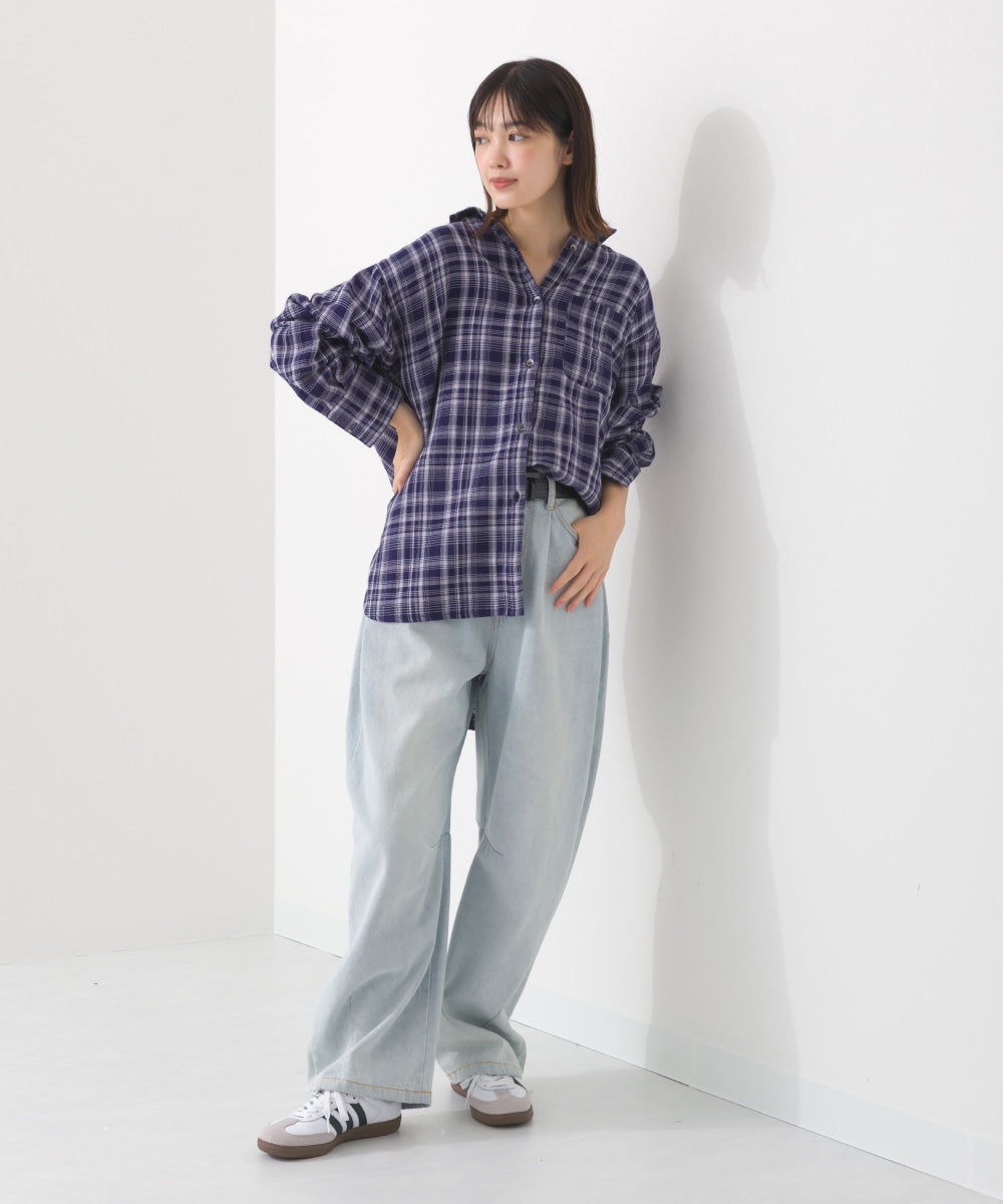 【OMNES】ダブルガーゼレギュラーシャツ【1525-4241】