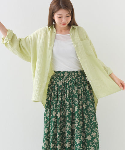 【OMNES】ダブルガーゼレギュラーシャツ【1525-4241】