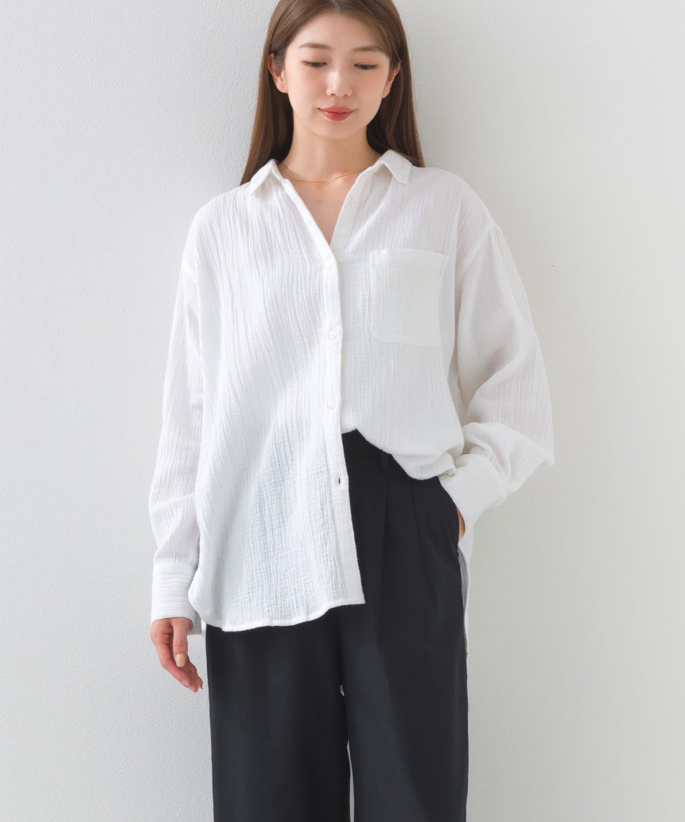 【OMNES】ダブルガーゼレギュラーシャツ【1525-4241】