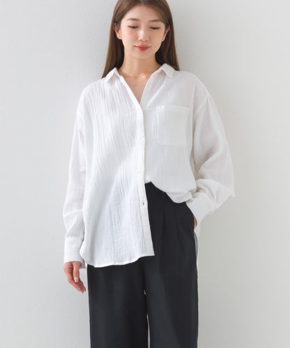 【OMNES】ダブルガーゼレギュラーシャツ【1525-4241】