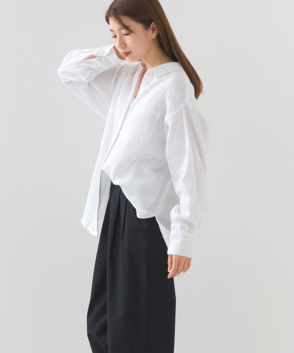 【OMNES】ダブルガーゼレギュラーシャツ【1525-4241】